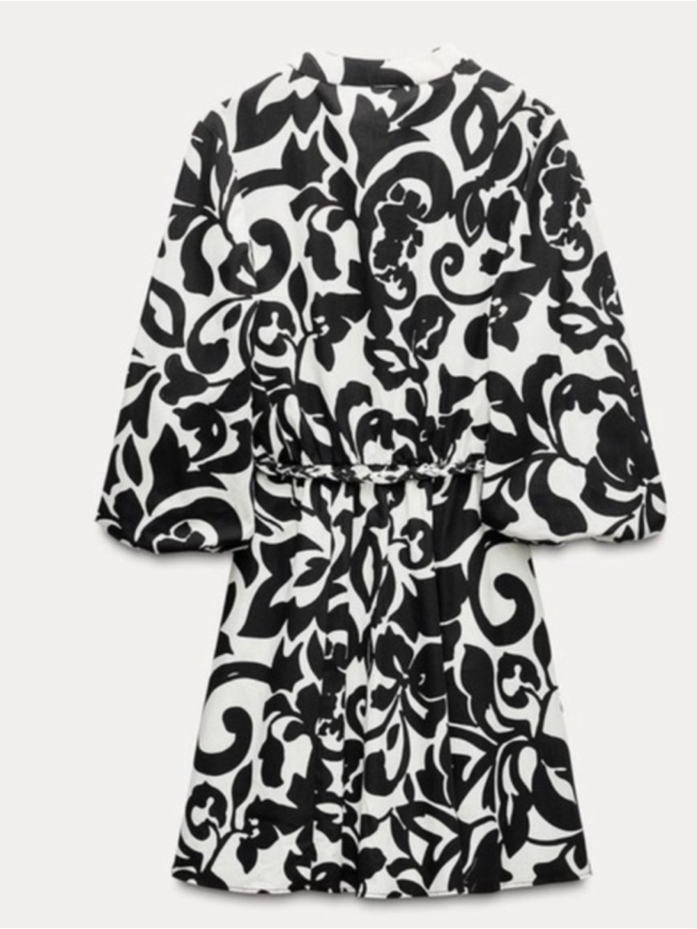 Zara Black and White Floral Mini Dress
